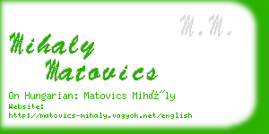 mihaly matovics business card